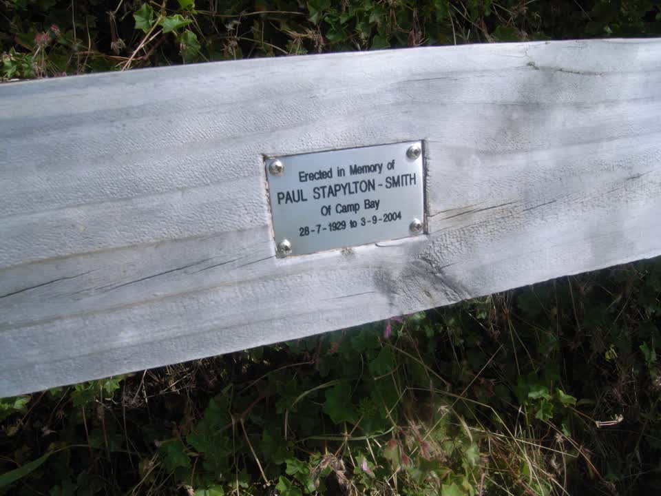 the register’s photograph of the plaque at Camp Bay Foreshore