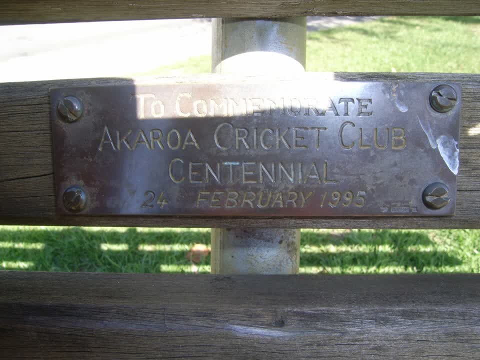 the register’s photograph of the plaque at Akaroa Recreation Ground