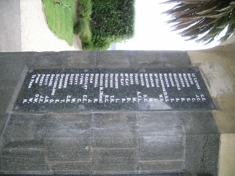 the register’s photograph of the plaque at Akaroa War Memorial