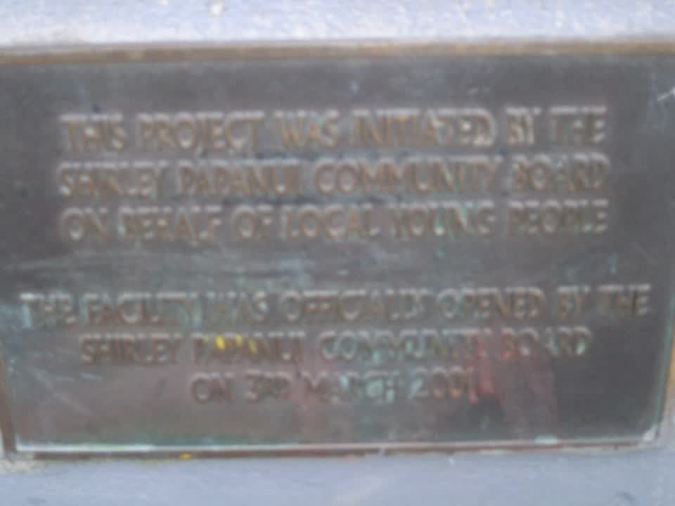 the register’s photograph of the plaque at Brooklands Domain