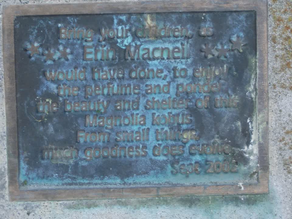 the register’s photograph of the plaque at Jeffreys Reserve