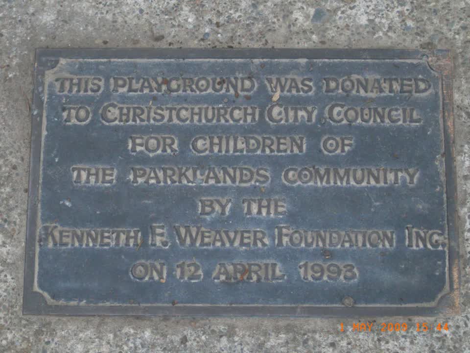 the register’s photograph of the plaque at Parklands Reserve