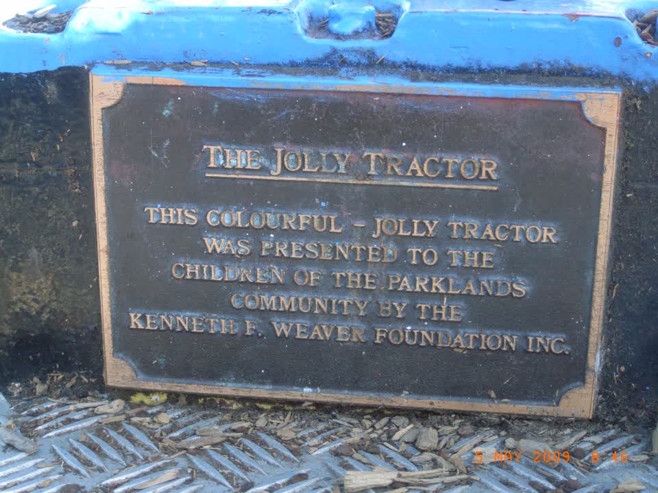 the register’s photograph of the plaque at Parklands Reserve