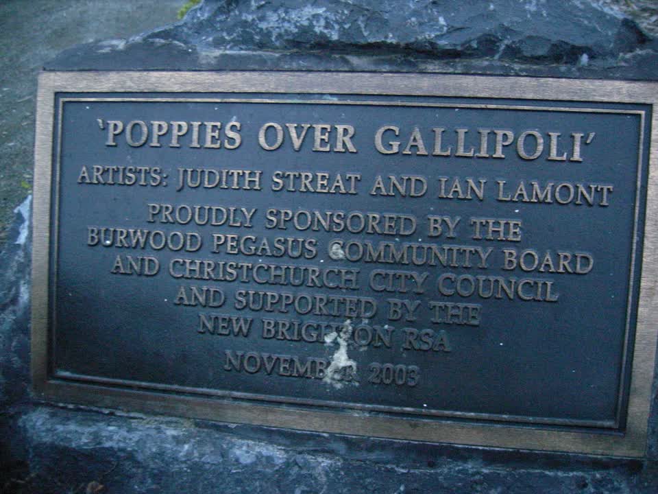 the register’s photograph of the plaque at Poppies Over Gallipoli