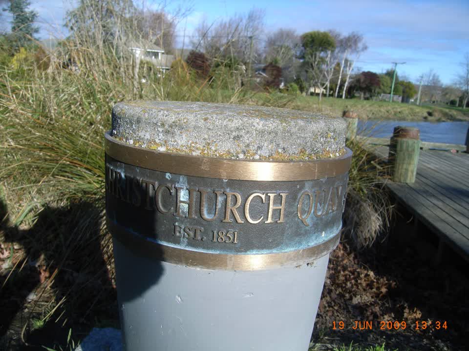 the register’s photograph of the plaque at Christchurch Quay Reserve