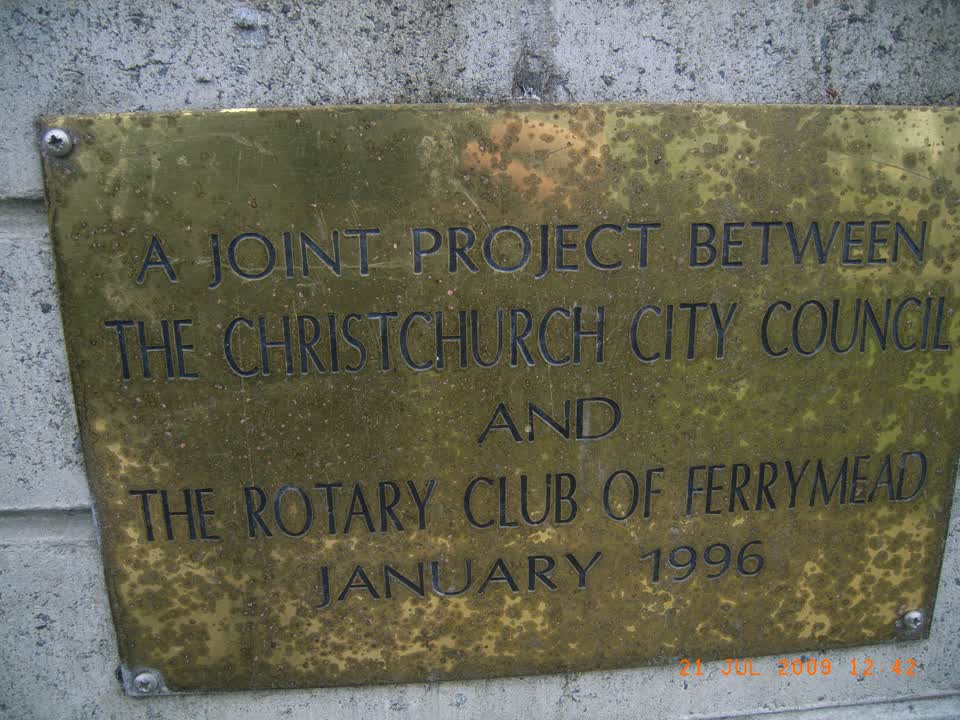 the register’s photograph of the plaque at Barnett Park Sports Grounds