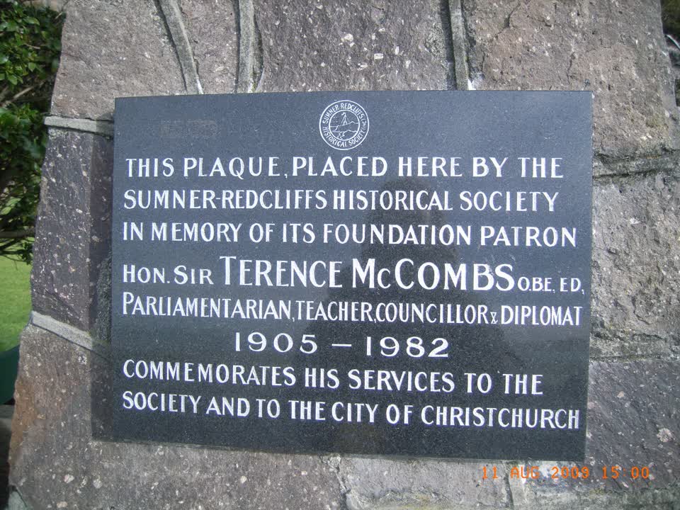 the register’s photograph of the plaque at Shag Rock Reserve