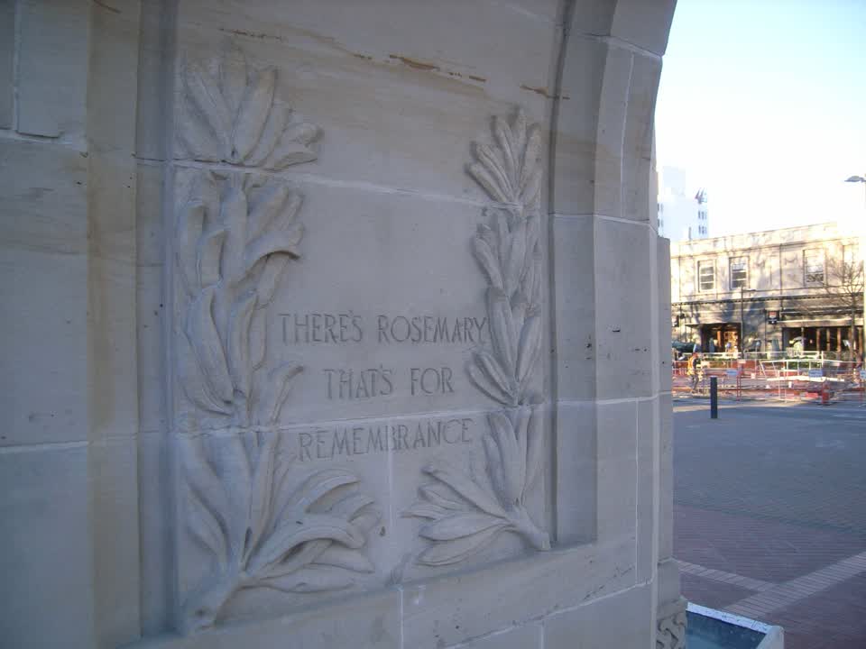 the register’s photograph of the plaque at Bridge Of Remembrance