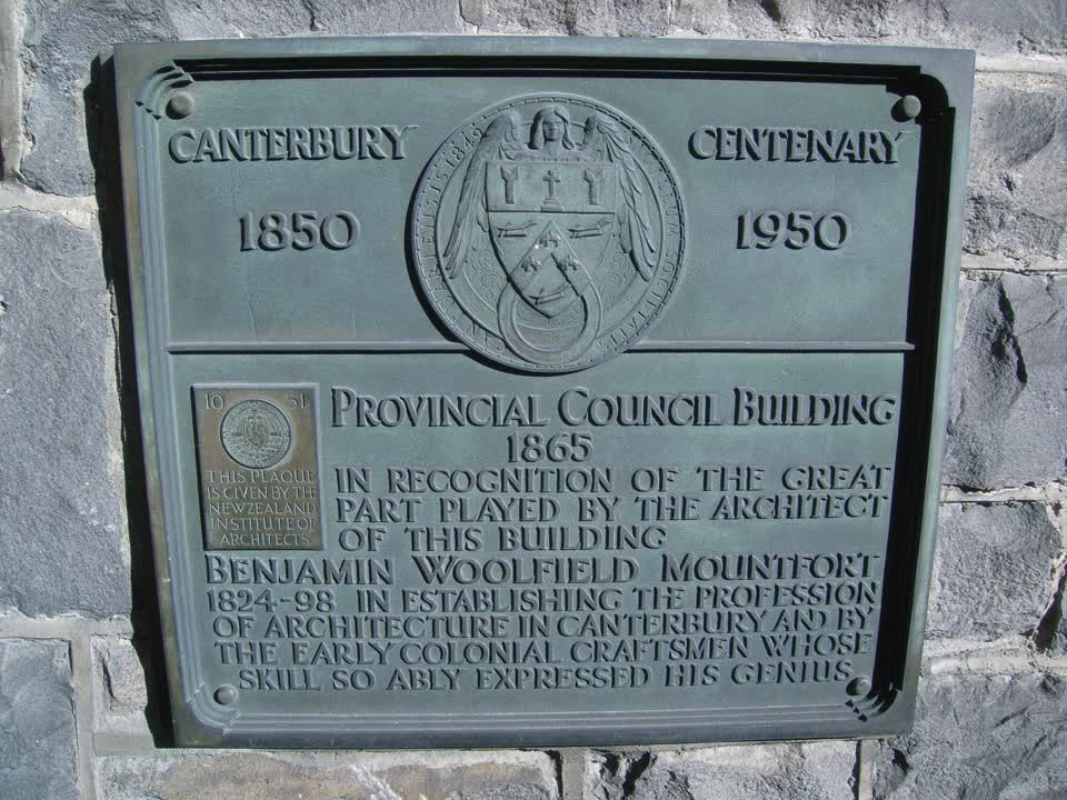 the register’s photograph of the plaque at Canterbury Provincial Council