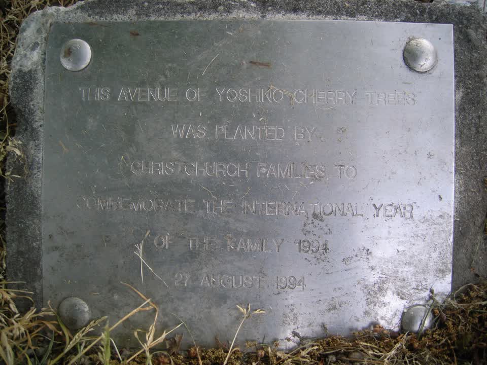 the register’s photograph of the plaque at Hagley Park South