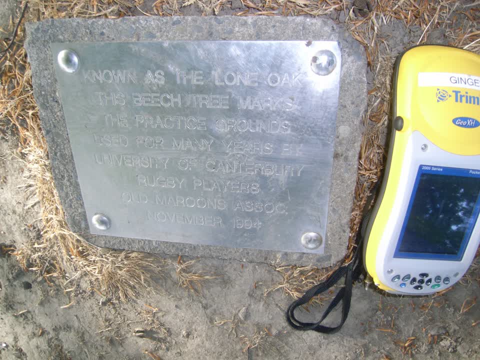 the register’s photograph of the plaque at Hagley Park North