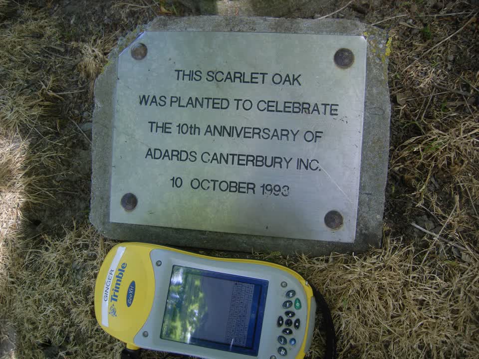 the register’s photograph of the plaque at Hagley Park North