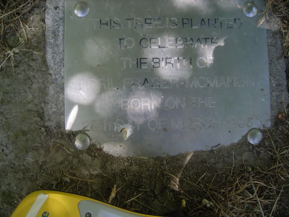 the register’s photograph of the plaque at Hagley Park North