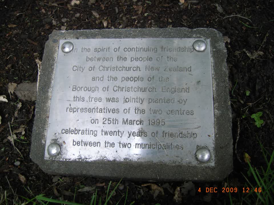 the register’s photograph of the plaque at Hagley Park North