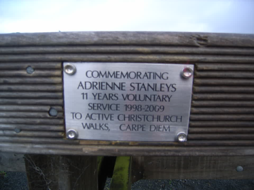 the register’s photograph of the plaque at Styx Mill Conservation Reserve