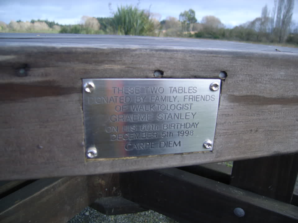 the register’s photograph of the plaque at Styx Mill Conservation Reserve