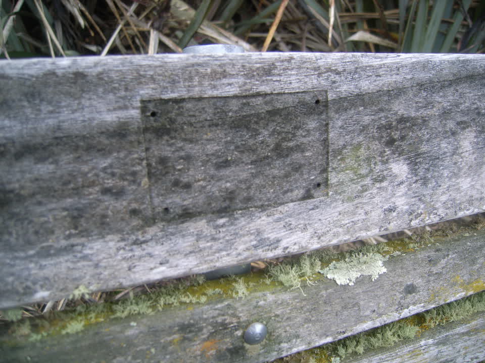 the register’s photograph of the plaque at Styx Mill Conservation Reserve
