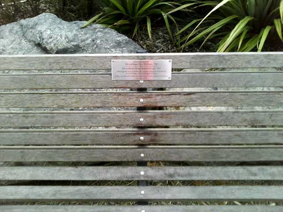 the register’s photograph of the plaque at Bennington 1 Drainage Reserve