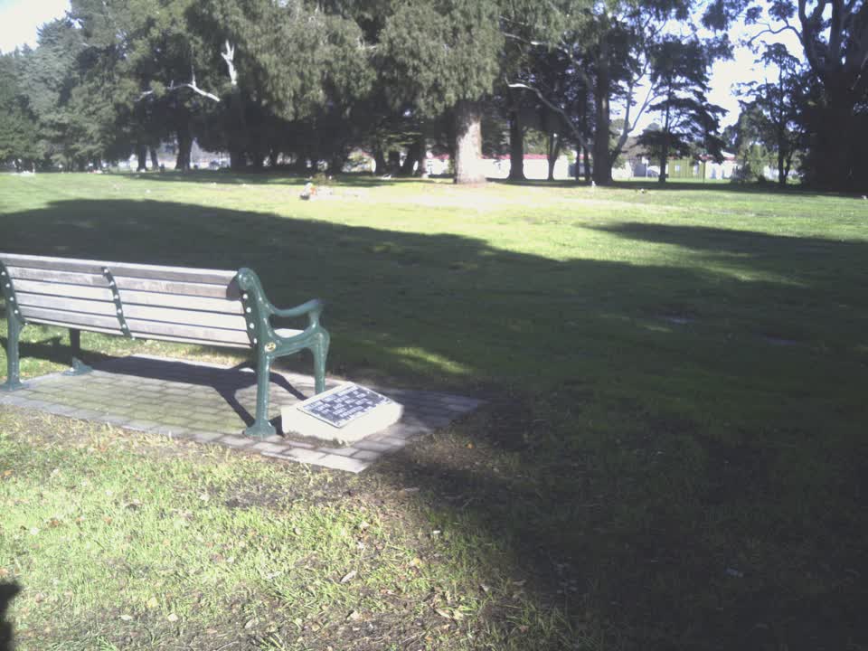 the register’s photograph of the plaque at Ruru Lawn Cemetery