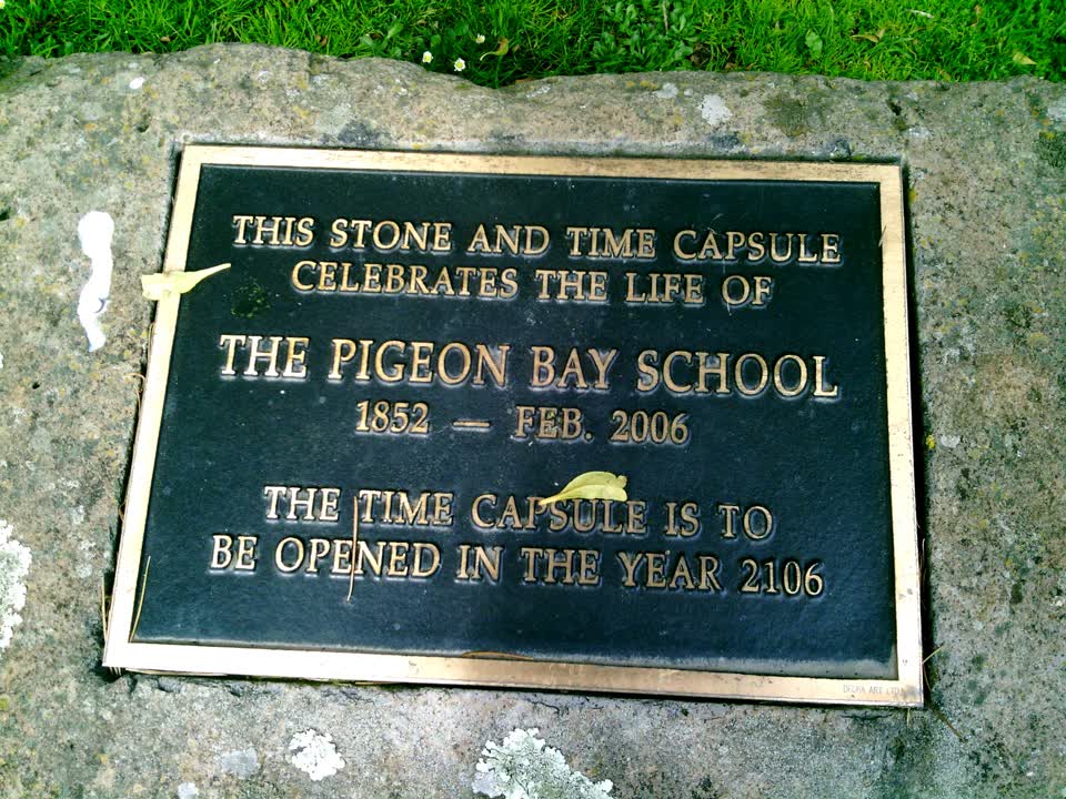 the register’s photograph of the plaque at Pigeon Bay Hall