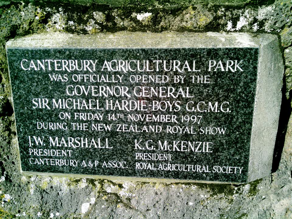 the register’s photograph of the plaque at Canterbury Agricultural Park