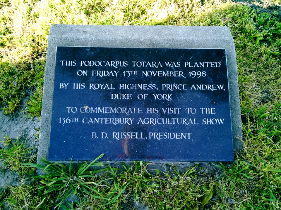 the register’s photograph of the plaque at Canterbury Agricultural Park