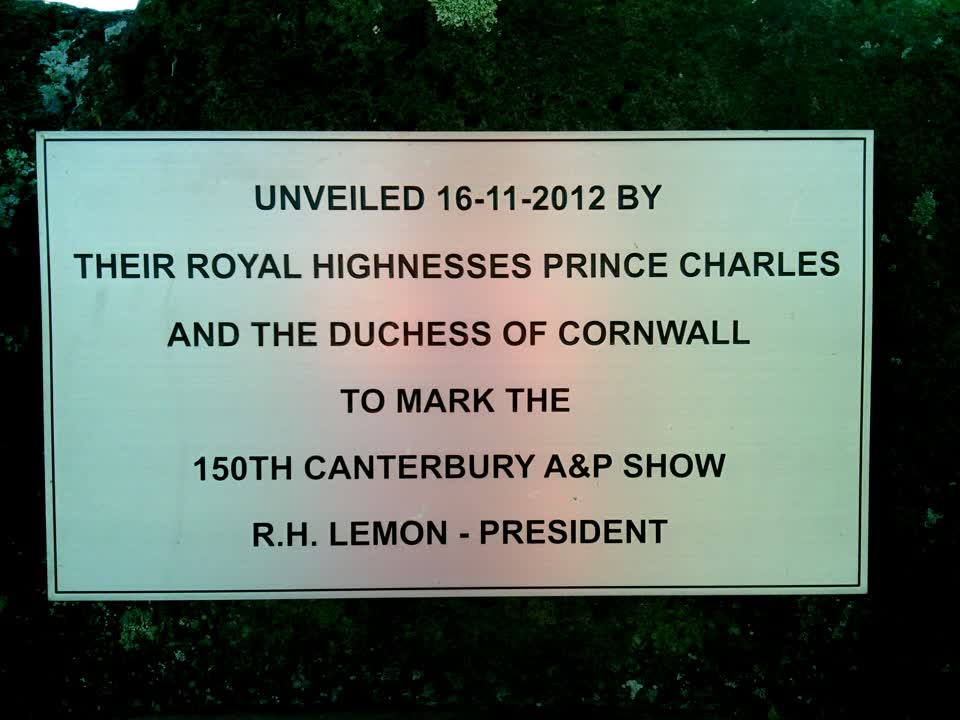 the register’s photograph of the plaque at Canterbury Agricultural Park
