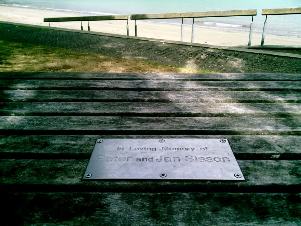 the register’s photograph of the plaque at Akaroa Beach