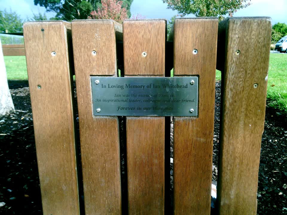 the register’s photograph of the plaque at Pioneer Rec And Sports Centre