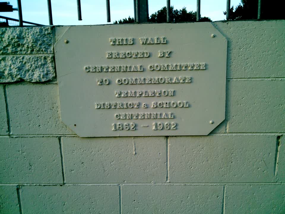 the register’s photograph of the plaque at Templeton Pool