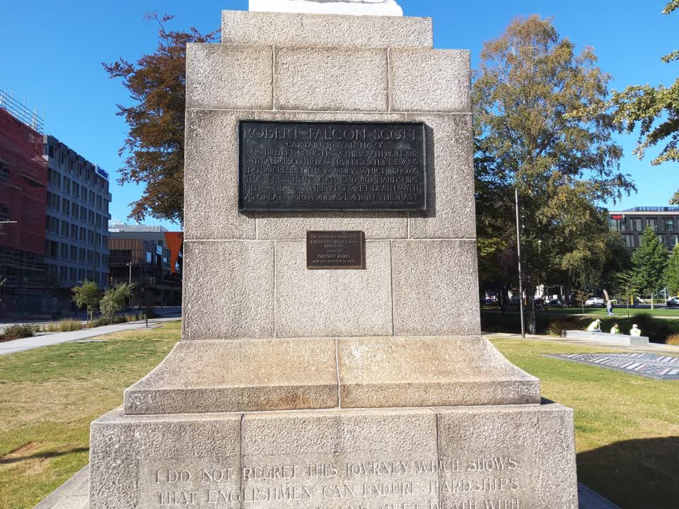 the register’s photograph of the plaque at Scott Statue