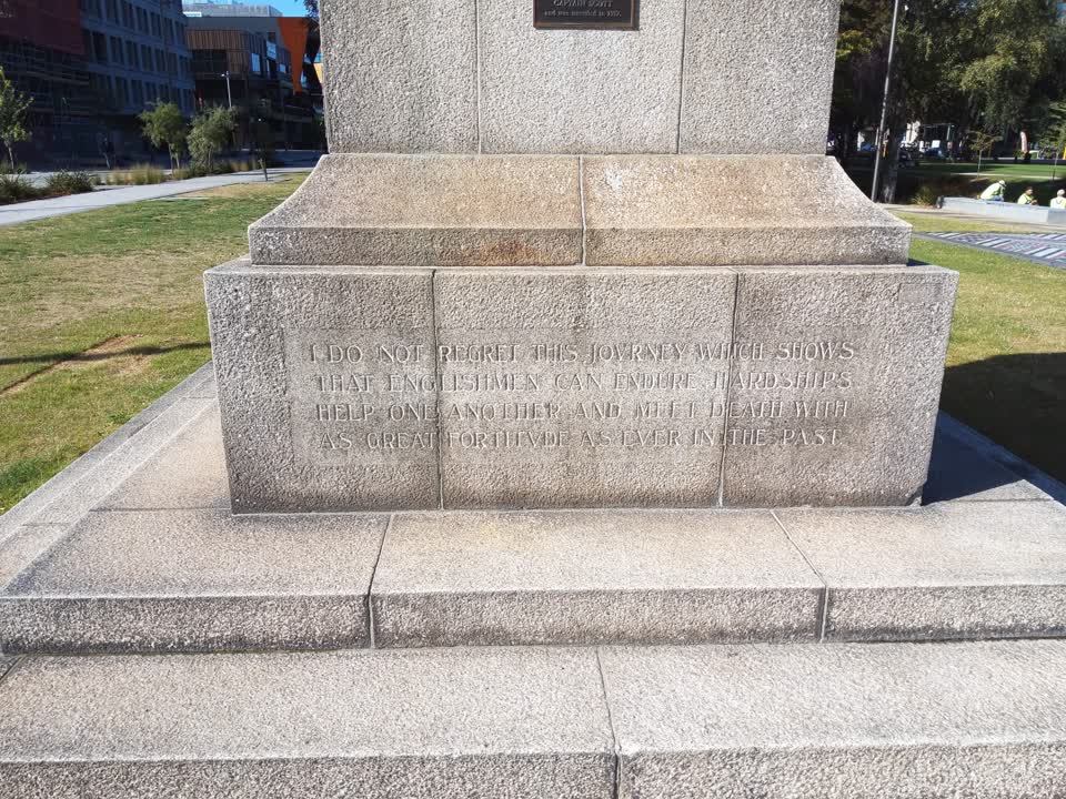 the register’s photograph of the plaque at Scott Statue