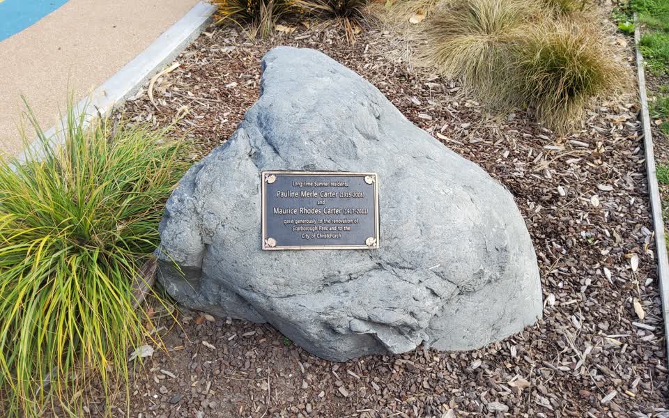 the register’s photograph of the plaque at Scarborough Park