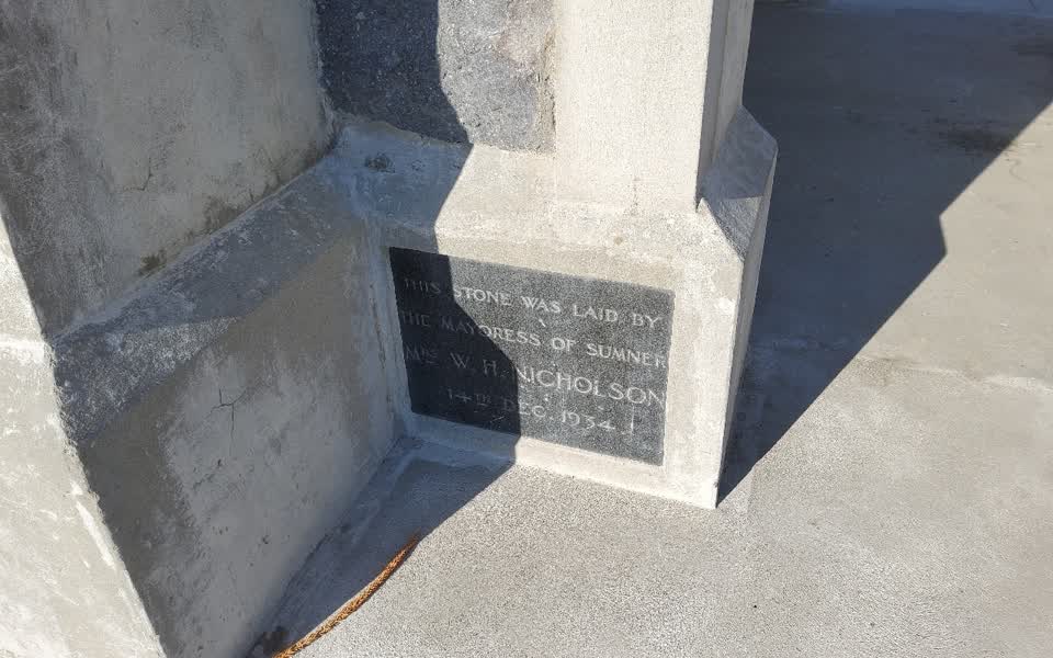 the register’s photograph of the plaque at Scarborough Park