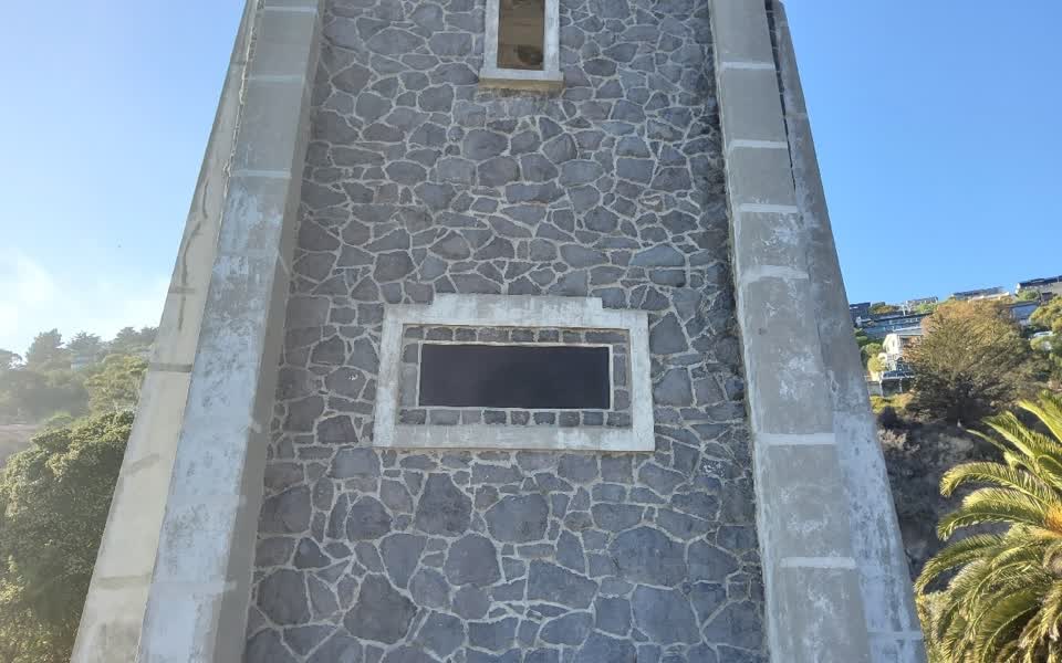 the register’s photograph of the plaque at Scarborough Park