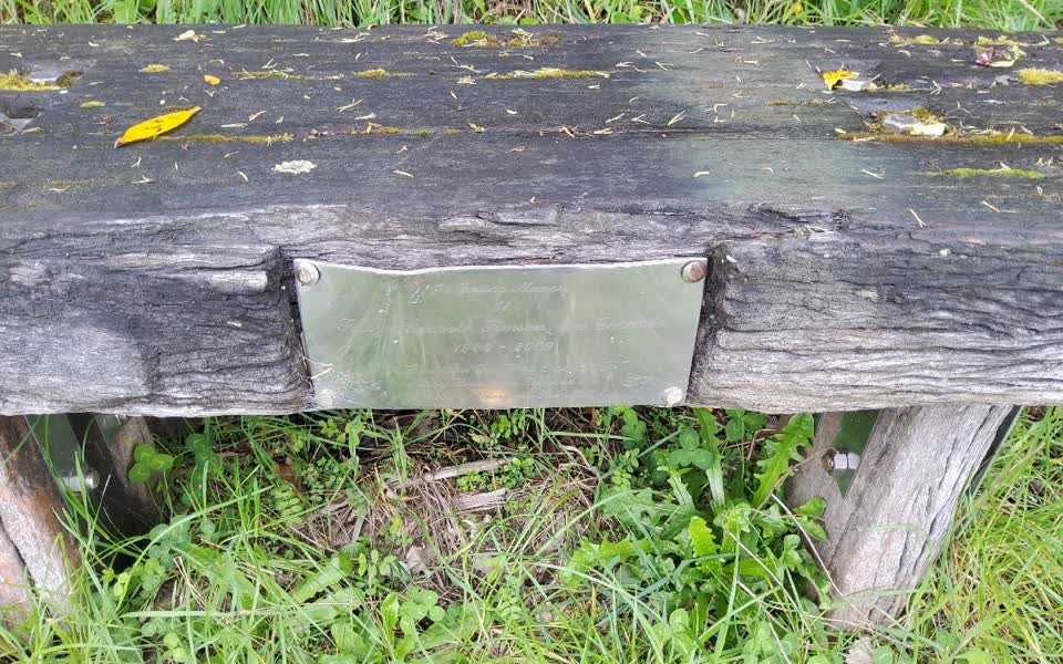 the register’s photograph of the plaque at Sandy Beach Track