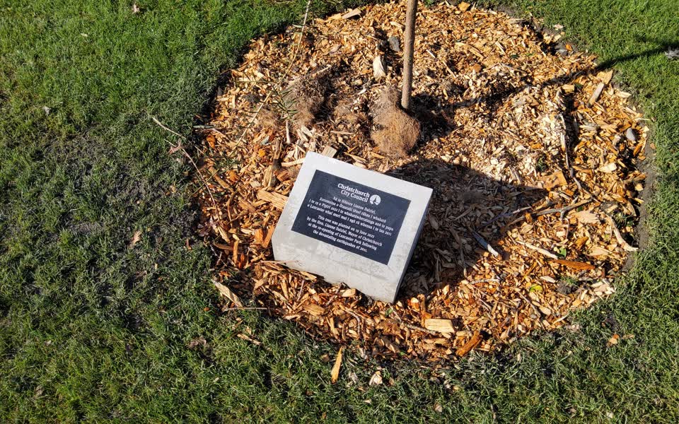 the register’s photograph of the plaque at Lancaster Park