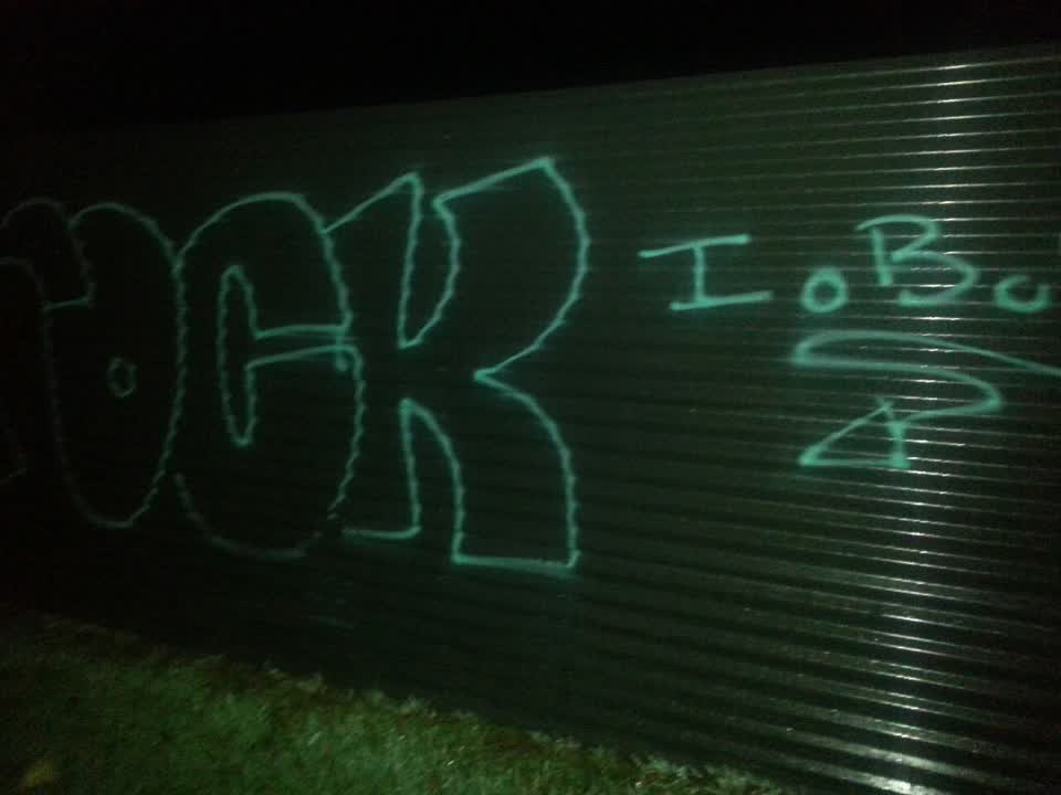 The photograph attached to this graffiti report
