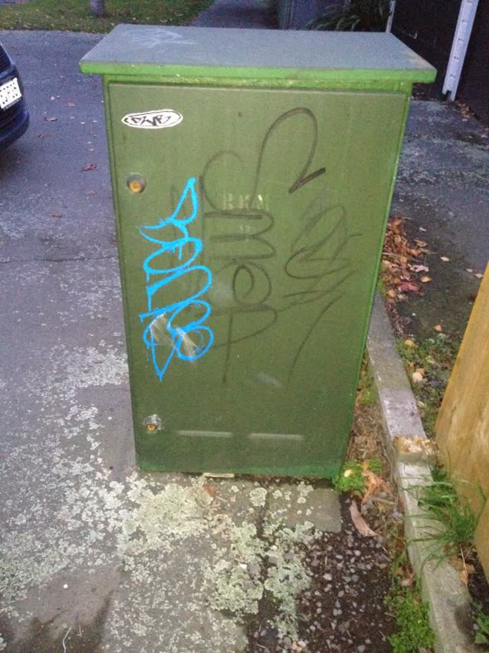 The photograph attached to this graffiti report