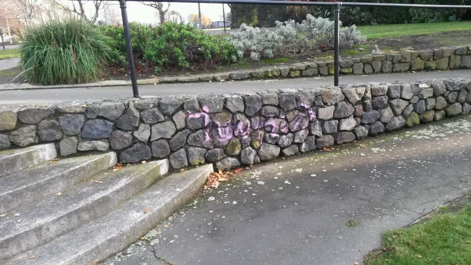 The photograph attached to this graffiti report