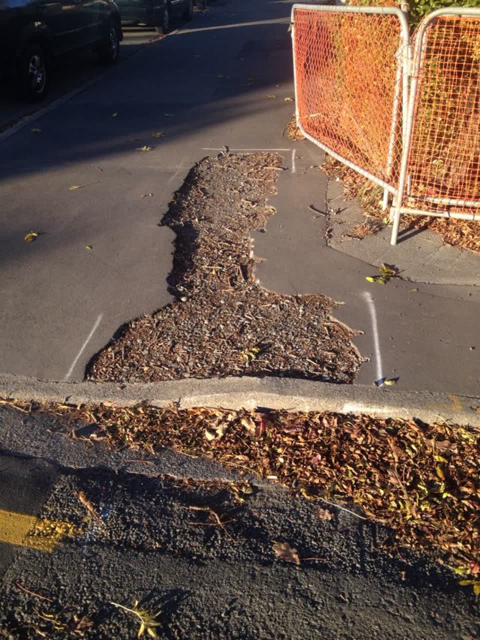 The photograph attached to this roading/streets report