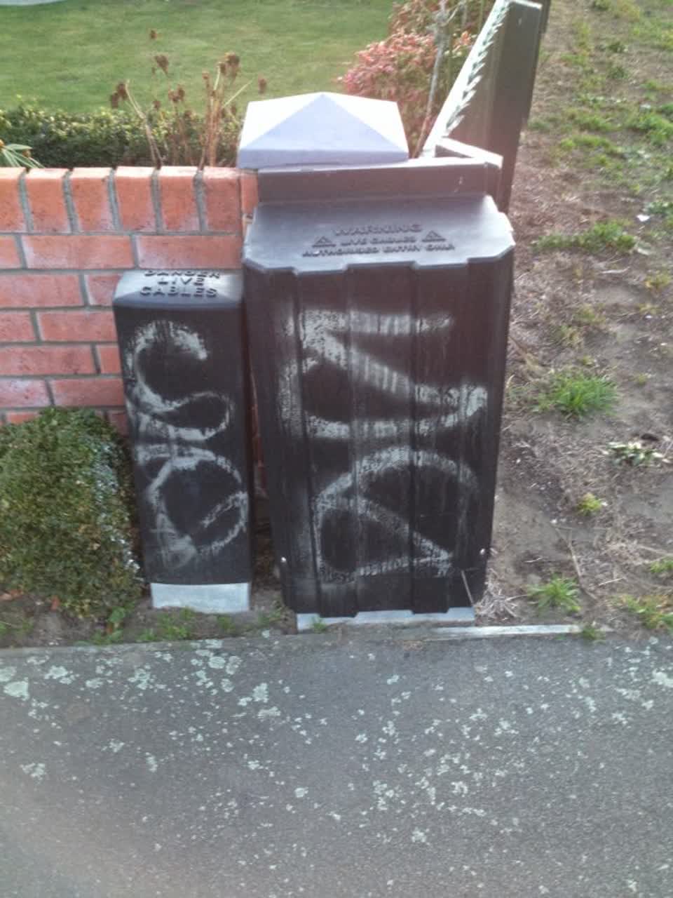 The photograph attached to this graffiti report
