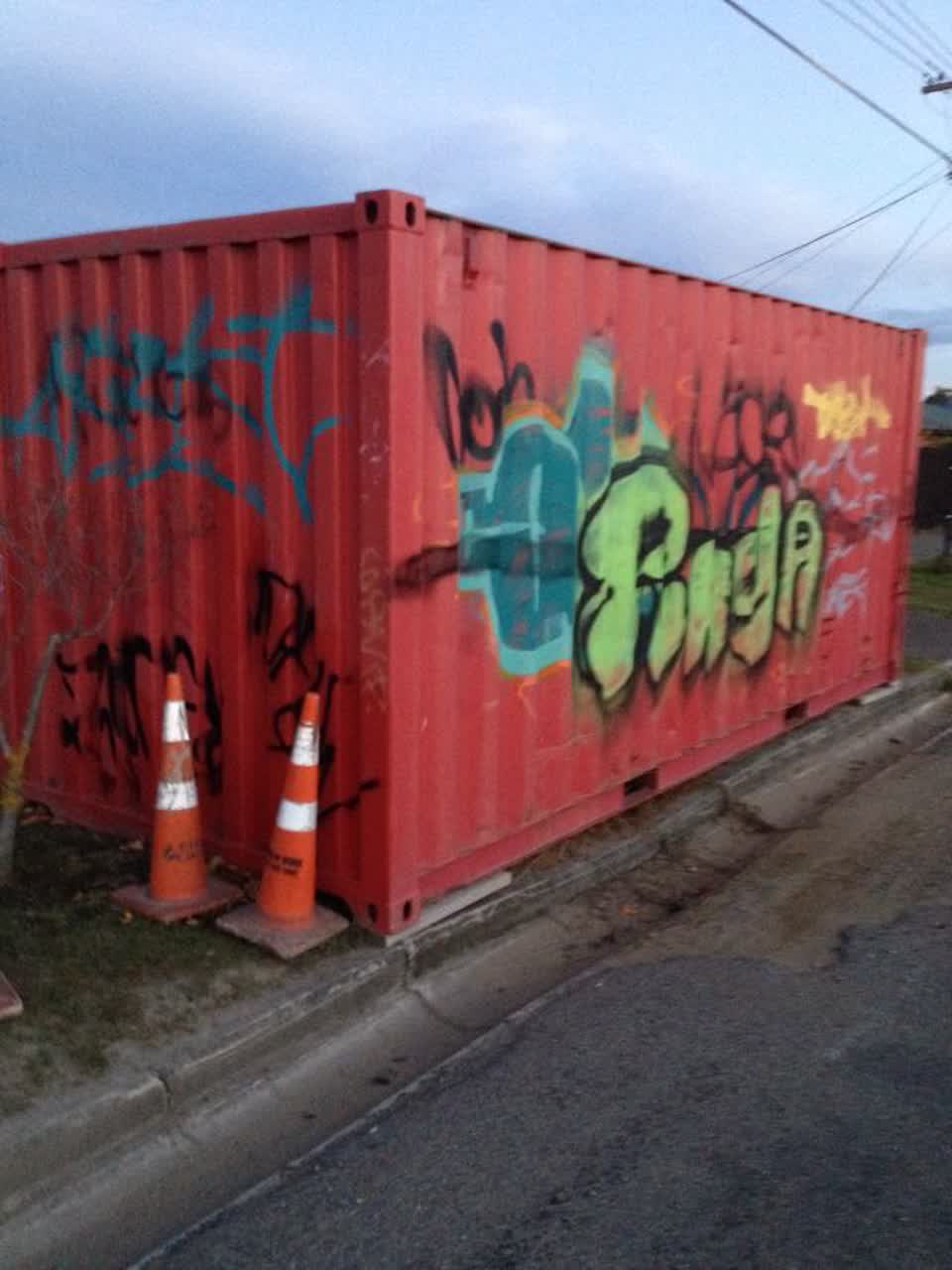The photograph attached to this graffiti report