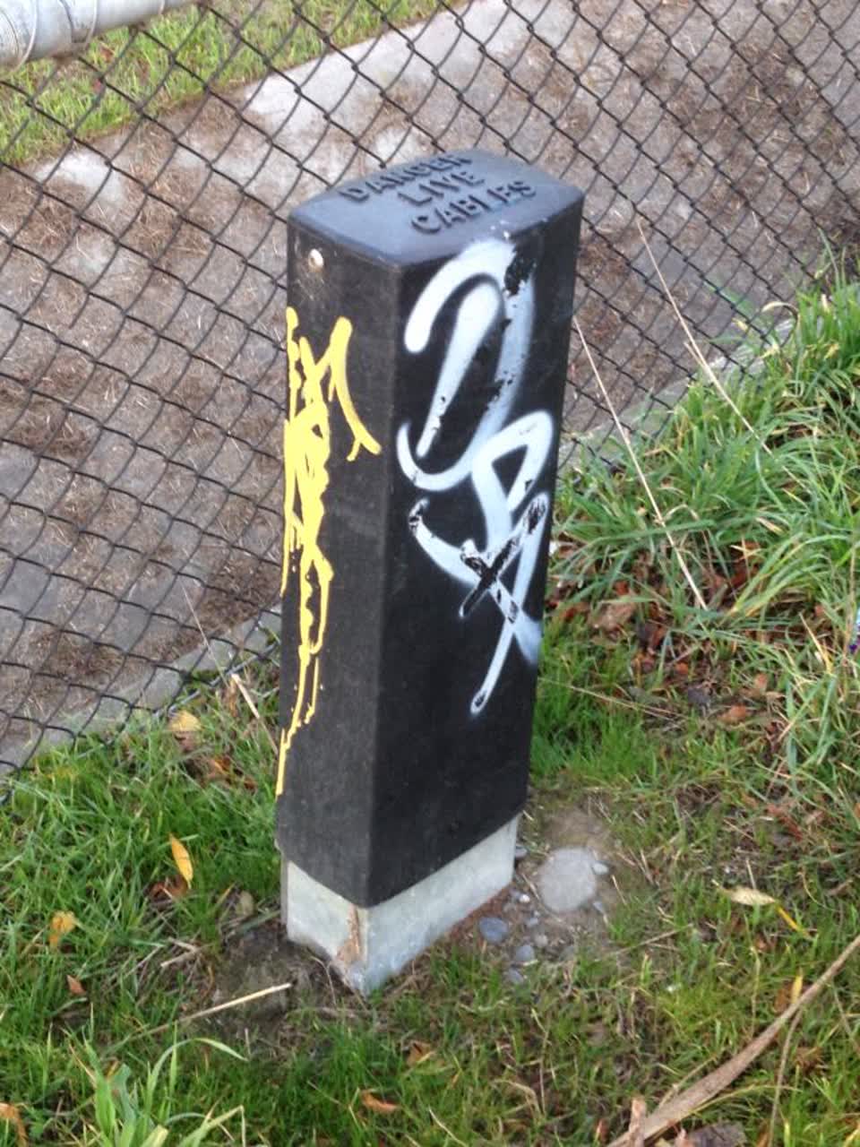 The photograph attached to this graffiti report