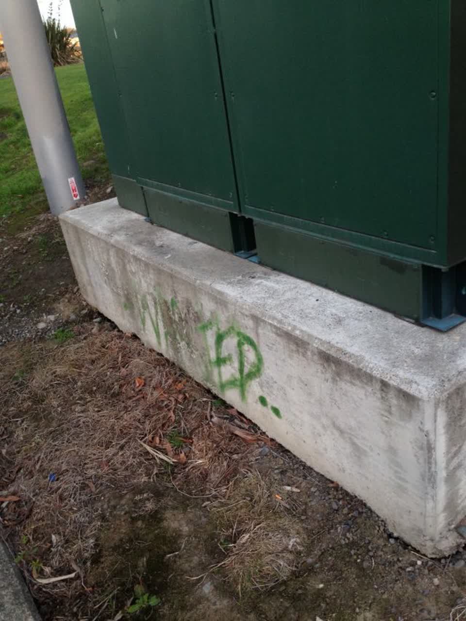 The photograph attached to this graffiti report
