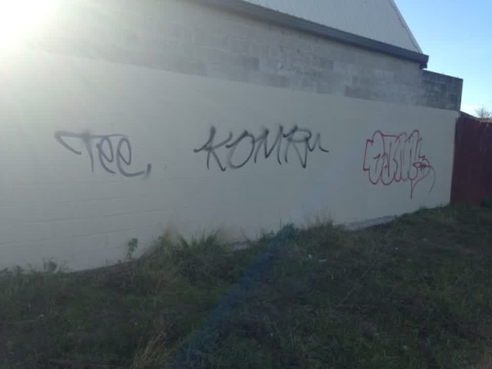 The photograph attached to this graffiti report
