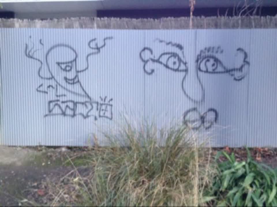 The photograph attached to this graffiti report