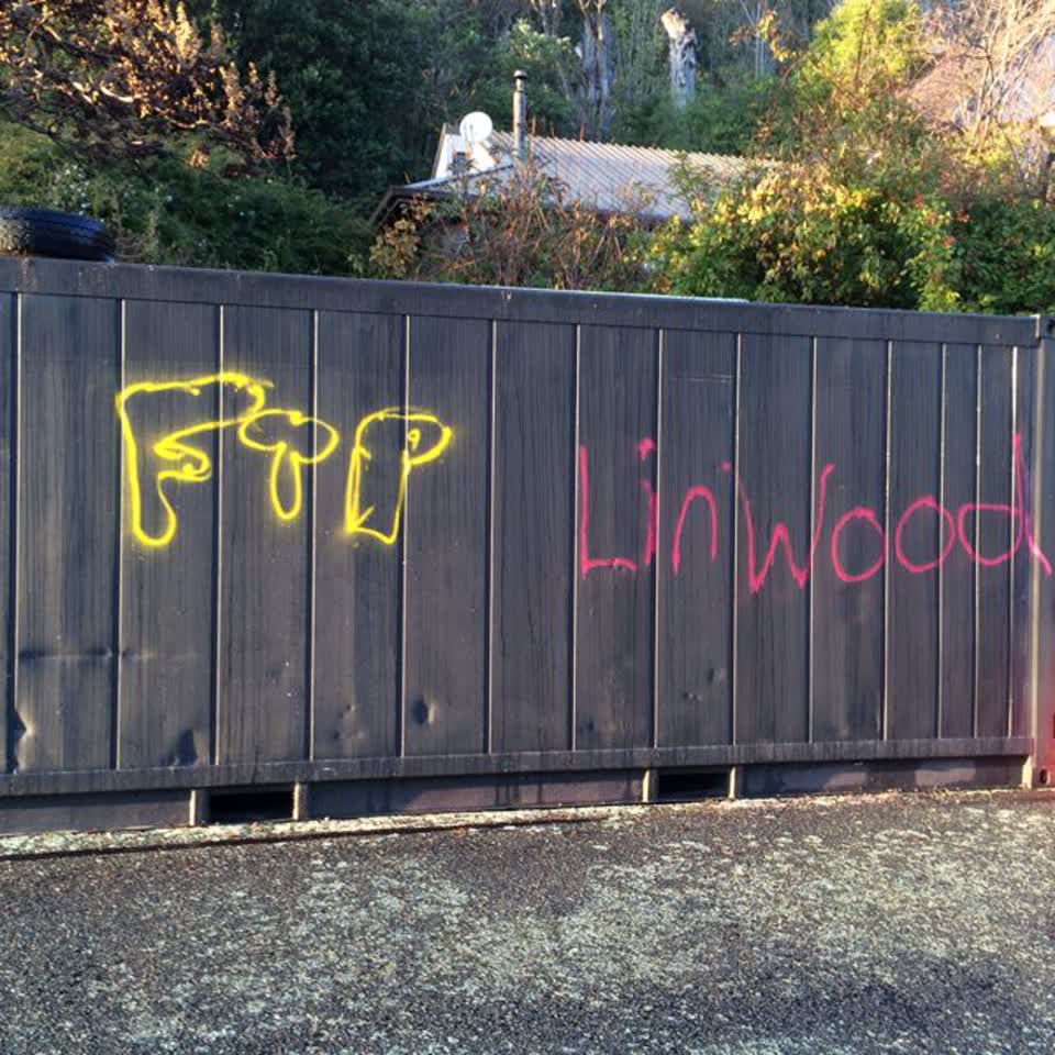 The photograph attached to this graffiti report