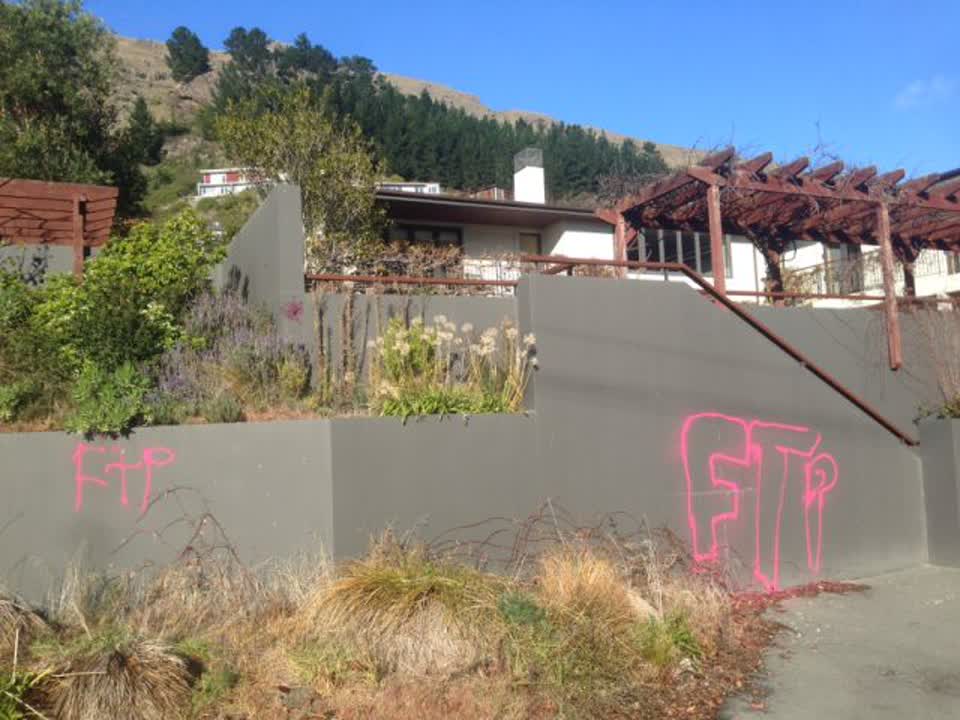 The photograph attached to this graffiti report