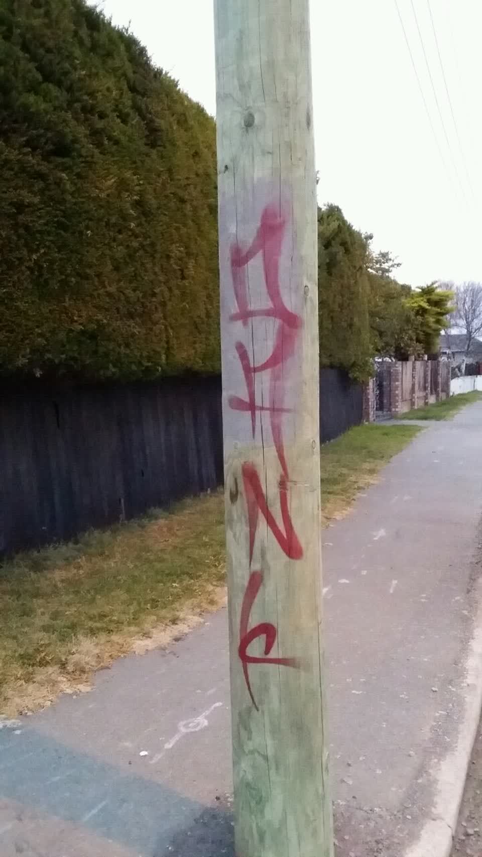The photograph attached to this graffiti report